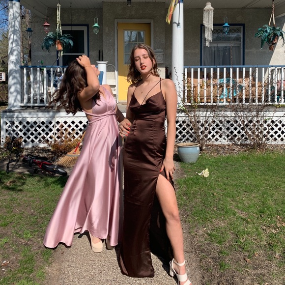 chocolate prom dress